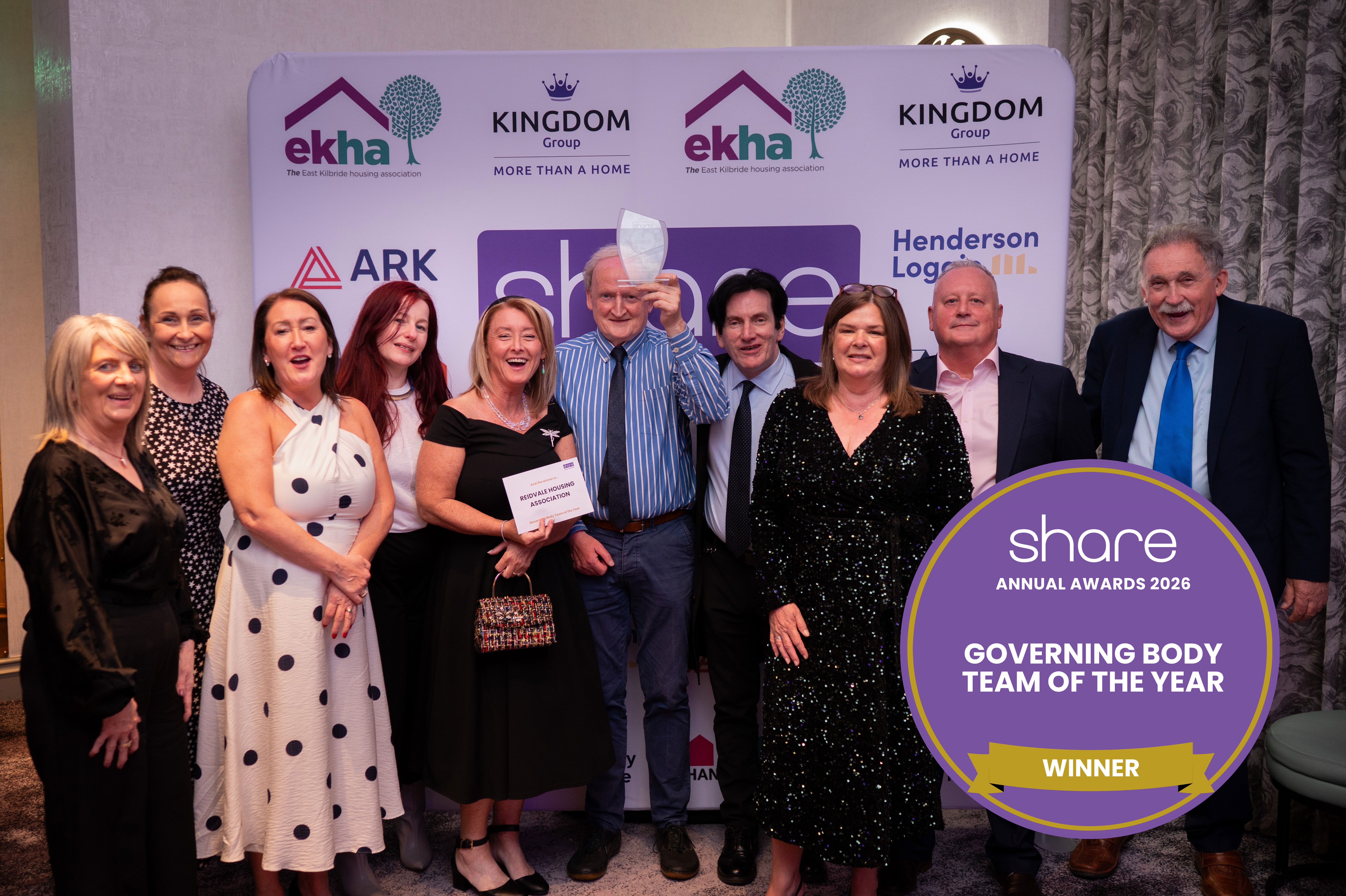 Reidvale celebrates its Management Committee winning Governing Body of the Year at the Share Awards. Read The Full Story Here